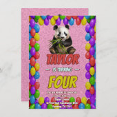 Niedlicher Panda-Bär zum Geburtstag einladen Einladung (Vorne/Hinten)