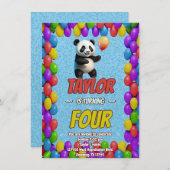 Niedlicher Panda-Bär zum Geburtstag einladen Einladung (Vorne/Hinten)