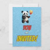 Niedlicher Panda-Bär zum Geburtstag einladen Einladung (Rückseite)