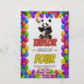 Niedlicher Panda-Bär zum Geburtstag einladen Einladung (Vorne/Hinten)