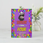 Niedlicher Panda-Bär zum Geburtstag einladen Einladung (Stehend Vorderseite)