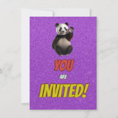 Niedlicher Panda-Bär zum Geburtstag einladen Einladung (Rückseite)