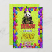 Niedlicher Panda-Bär zum Geburtstag einladen Einladung (Vorne/Hinten)