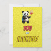 Niedlicher Panda-Bär zum Geburtstag einladen Einladung (Rückseite)