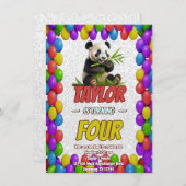 Niedlicher Panda-Bär zum Geburtstag einladen Einladung (Vorne/Hinten)
