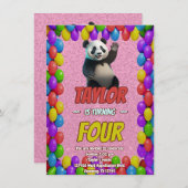 Niedlicher Panda-Bär zum Geburtstag einladen Einladung (Vorne/Hinten)