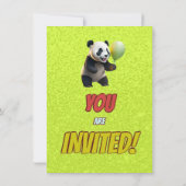 Niedlicher Panda-Bär zum Geburtstag einladen Einladung (Rückseite)