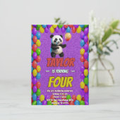 Niedlicher Panda-Bär zum Geburtstag einladen Einladung (Stehend Vorderseite)