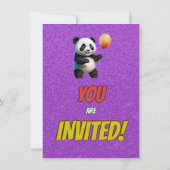 Niedlicher Panda-Bär zum Geburtstag einladen Einladung (Rückseite)