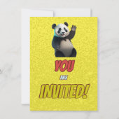 Niedlicher Panda-Bär zum Geburtstag einladen Einladung (Rückseite)