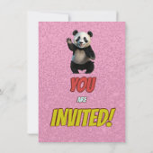 Niedlicher Panda-Bär zum Geburtstag einladen Einladung (Rückseite)
