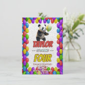 Niedlicher Panda-Bär zum Geburtstag einladen Einladung (Stehend Vorderseite)