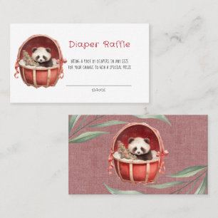 Niedlicher Panda Bären Red Basket Diaper Raffel Visitenkarte