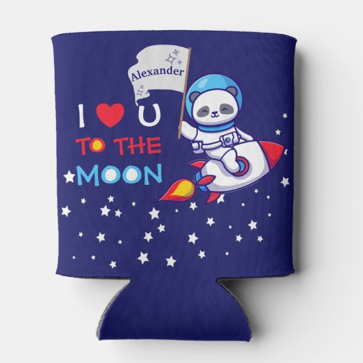 Niedlicher Panda-Bärenastronaut auf Raketenschiffs Dosenkühler (Rückseite)