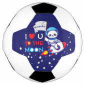 Niedlicher Panda-Bärenastronaut auf Raketenschiffs Fußball (Vorderseite)