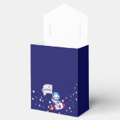 Niedlicher Panda-Bärenastronaut auf Raketenschiffs Geschenkschachtel (Geöffnet)