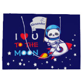 Niedlicher Panda-Bärenastronaut auf Raketenschiffs Große Geschenktüte (Rückseite)