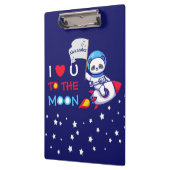 Niedlicher Panda-Bärenastronaut auf Raketenschiffs Klemmbrett (Links)