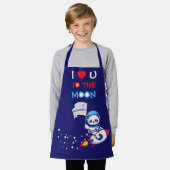 Niedlicher Panda-Bärenastronaut auf Raketenschiffs Schürze (Getragen)