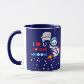 Niedlicher Panda-Bärenastronaut auf Raketenschiffs Tasse (Links)