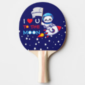 Niedlicher Panda-Bärenastronaut auf Raketenschiffs Tischtennis Schläger (Vorderseite)