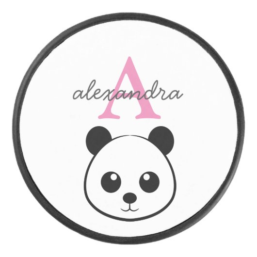 Niedlicher Panda-Bärendrahm Eishockey Puck (Vorderseite)