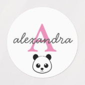 Niedlicher Panda-Bärendrahm Etiketten (Design 2)