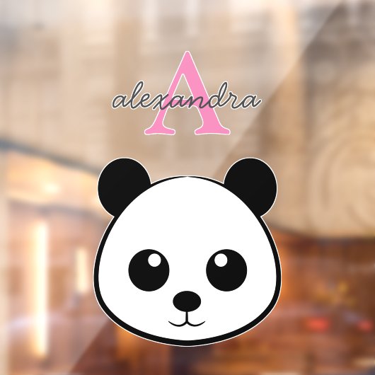 Niedlicher Panda-Bärendrahm Fensteraufkleber (Blatt 2)