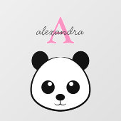 Niedlicher Panda-Bärendrahm Fensteraufkleber (Blatt)