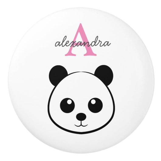 Niedlicher Panda-Bärendrahm Keramikknauf (Vorderseite)