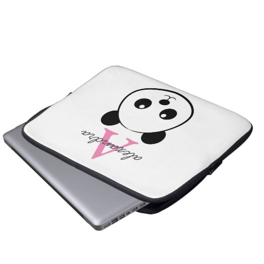 Niedlicher Panda-Bärendrahm Laptopschutzhülle (Vorne Knopf)
