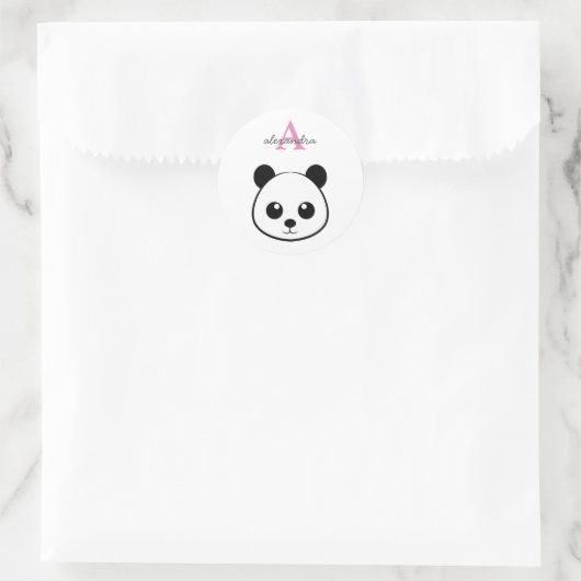 Niedlicher Panda-Bärendrahm Runder Aufkleber (Tasche)