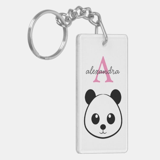 Niedlicher Panda-Bärendrahm Schlüsselanhänger (Vorderseite links)