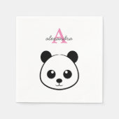 Niedlicher Panda-Bärendrahm Serviette (Vorderseite)