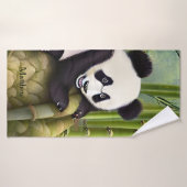 Niedlicher Panda Bärenkids Monogram Badehandtuch (Badehandtuch)