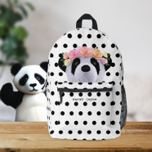 Niedlicher Panda Bärenschwarz und weißer Polka Dot