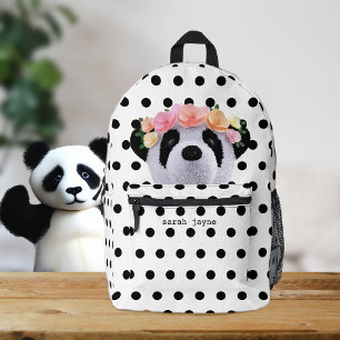 Niedlicher Panda Bärenschwarz und weißer Polka Dot Bedruckter Rucksack