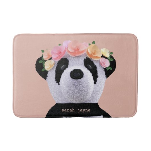 Niedlicher Panda Bärentier Custom Peach Giro Bath Badematte (Vorderseite)