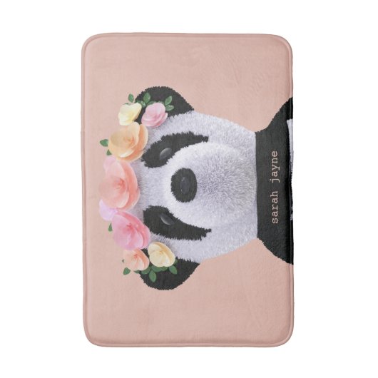 Niedlicher Panda Bärentier Custom Peach Giro Bath Badematte (Vorderseite Vertikal)