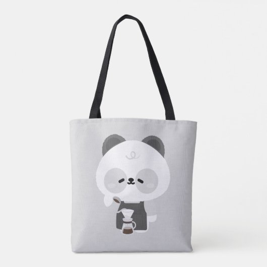 Niedlicher Panda-Barista Tasche (Rückseite)