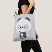 Niedlicher Panda-Barista Tasche (Von Nahem)