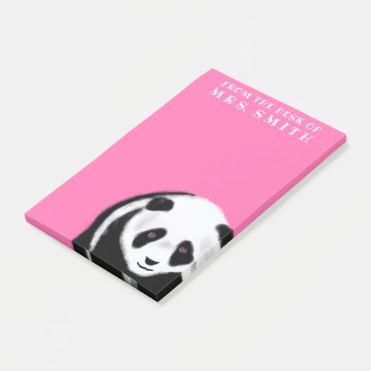 Niedlicher Panda-Bärn-Schullehrer Post-it Klebezettel (angewinkelt)