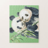 Niedlicher Panda Bear & Baby Puzzle (Vertikal)