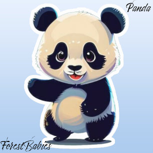 Niedlicher Panda Bear Cub Animal Cartoon Graphic Aufkleber