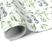 Niedlicher Panda Bear Cub Bamboo Grüne Deko Geschenkpapier (Rolleneckpunkt)