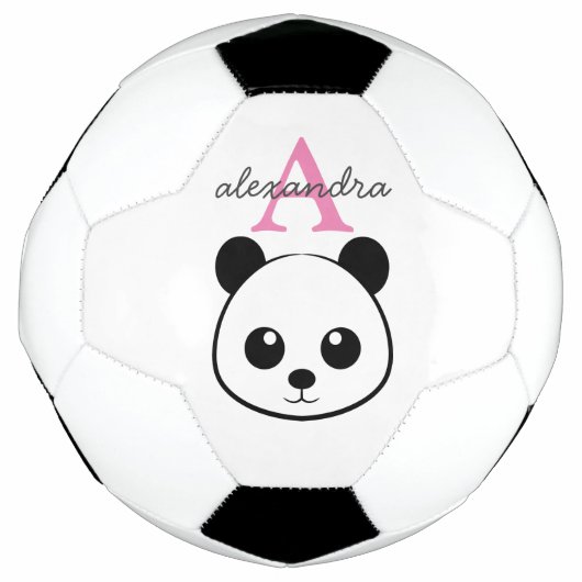 Niedlicher Panda Bear Custom Monogram - Personalis Fußball (Vorderseite)