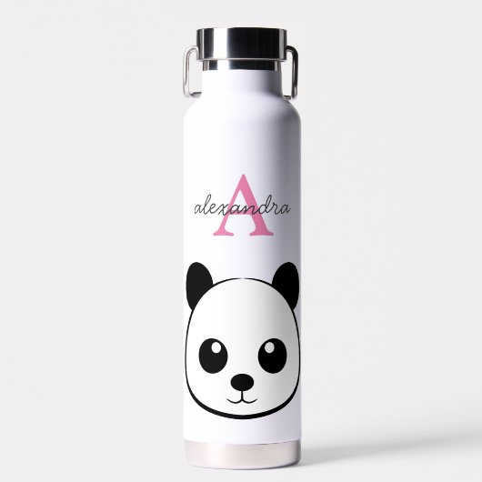 Niedlicher Panda Bear Custom Monogram Water Flasch Trinkflasche (Vorne)