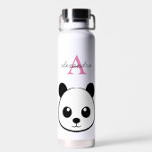 Niedlicher Panda Bear Custom Monogram Water Flasch Trinkflasche (Rückseite)