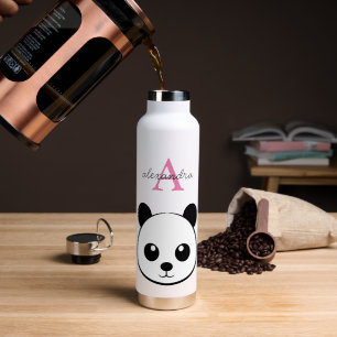 Niedlicher Panda Bear Custom Monogram Water Flasch Trinkflasche