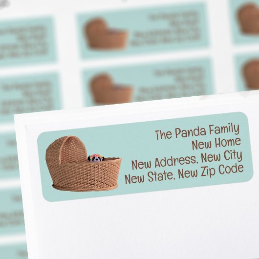 Niedlicher Panda Bear Neue Zuhause Rücksendeadress